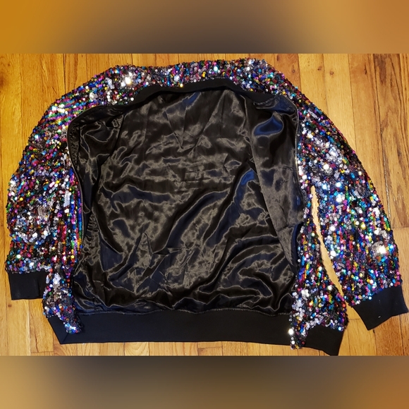 Sequin Multicolor Rainbow Jacket Glamorous NEW - Picture 5 of 7